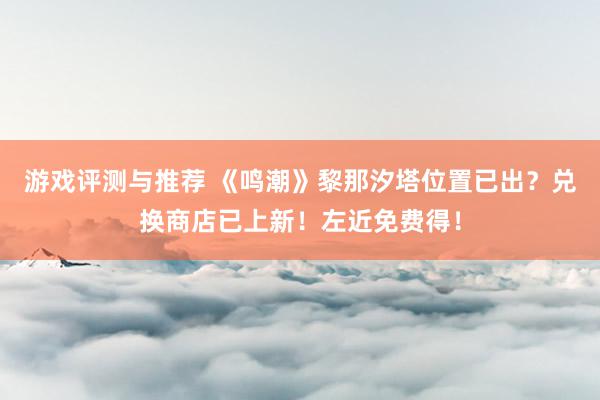 游戏评测与推荐 《鸣潮》黎那汐塔位置已出？兑换商店已上新！左近免费得！