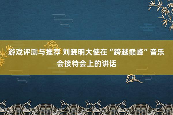 游戏评测与推荐 刘晓明大使在“跨越巅峰”音乐会接待会上的讲话