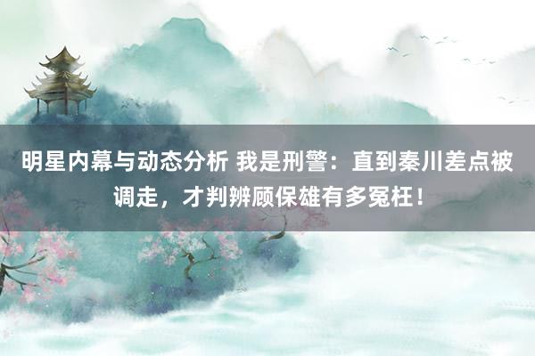 明星内幕与动态分析 我是刑警：直到秦川差点被调走，才判辨顾保雄有多冤枉！