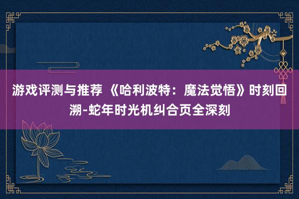 游戏评测与推荐 《哈利波特：魔法觉悟》时刻回溯-蛇年时光机纠合页全深刻