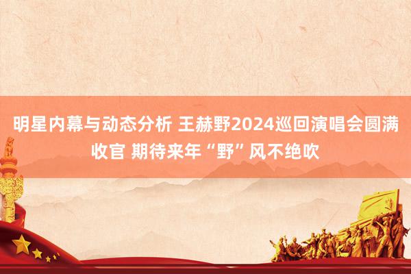 明星内幕与动态分析 王赫野2024巡回演唱会圆满收官 期待来年“野”风不绝吹